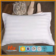 Luxus-weiße doppelte Kissenbezüge Satin-Streifen-Baumwolle 300TC für Hotel und Erholungsorte